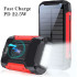 Factory OEM 30000mAh Solar Power Bank PD 22.5W Built in Cables Fast Charge Qi Wireless Charge 15W Portable Outdoor with Light
