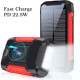 Factory OEM 30000mAh Solar Power Bank PD 22.5W Built in Cables Fast Charge Qi Wireless Charge 15W Portable Outdoor with Light Factory OEM 30000mAh Solar Power Bank PD 22.5W Built in Cables Fast Charge Qi Wireless Charge 15W Portable Outdoor with Light