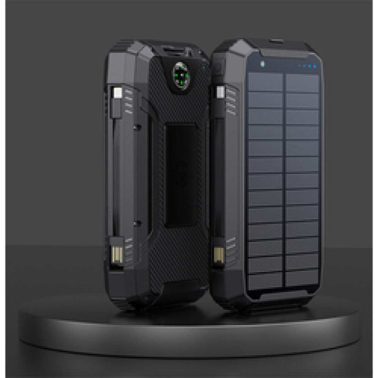 Factory OEM 30000mAh Solar Power Bank PD 22.5W Built in Cables Fast Charge Qi Wireless Charge 15W Portable Outdoor with Light Factory OEM 30000mAh Solar Power Bank PD 22.5W Built in Cables Fast Charge Qi Wireless Charge 15W Portable Outdoor with Light