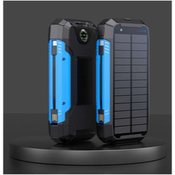 Factory OEM 30000mAh Solar Power Bank PD 22.5W Built in Cables Fast Charge Qi Wireless Charge 15W Portable Outdoor with Light