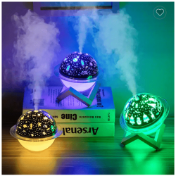 Moon Planet USB Starry Ocean Christmas Projector Humidifier Night Light Silent Air Atomizer For Gift Room Office Bar Spa