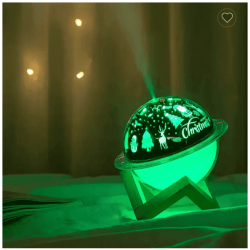 Moon Planet USB Starry Ocean Christmas Projector Humidifier Night Light Silent Air Atomizer For Gift Room Office Bar Spa