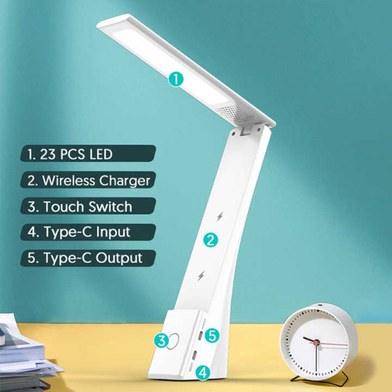 Led Table Desk Lamp Foldable With Fast Qi Wireless Charger Led Table Desk Lamp Foldable With Fast Qi Wireless Charger