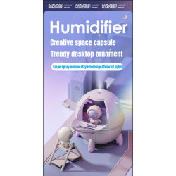 Space Capsule Air Humidifier USB Ultrasonic Cool Mist Aromatherapy Water Diffuser with Led Light Astronaut Humidificador