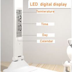 Adjustable Table Light With Calendar Temperature Alarm Clock Eye Protect Study Reading Foldable LED Desk Lamp