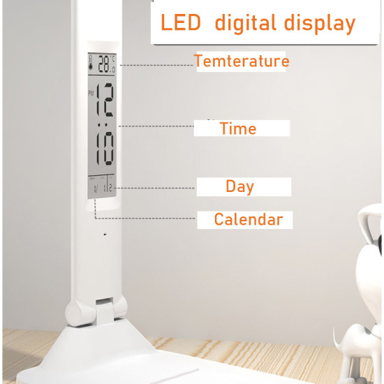 Adjustable Table Light With Calendar Temperature Alarm Clock Eye Protect Study Reading Foldable LED Desk Lamp Adjustable Table Light With Calendar Temperature Alarm Clock Eye Protect Study Reading Foldable LED Desk Lamp