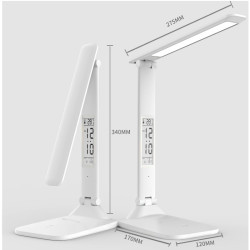 Adjustable Table Light With Calendar Temperature Alarm Clock Eye Protect Study Reading Foldable LED Desk Lamp