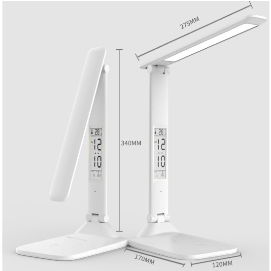 Adjustable Table Light With Calendar Temperature Alarm Clock Eye Protect Study Reading Foldable LED Desk Lamp Adjustable Table Light With Calendar Temperature Alarm Clock Eye Protect Study Reading Foldable LED Desk Lamp